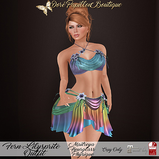 DPB Fern Lilysprite Outfit - Rainbow * Maitreya, Hourglass, & Physique*