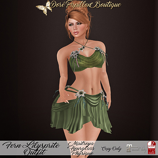 DPB Fern Lilysprite Outfit - Olive * Maitreya, Hourglass, & Physique*