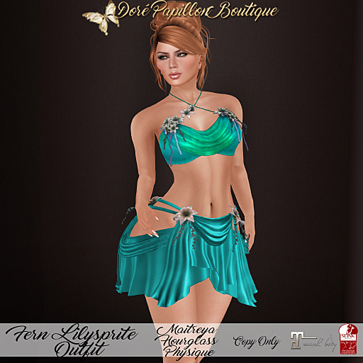 DPB Fern Lilysprite Outfit - Aqua * Maitreya, Hourglass, & Physique*