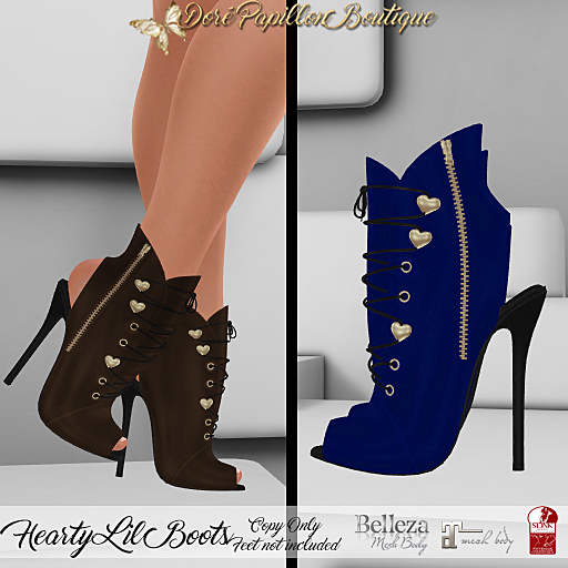 DPB Hearty Lil Boots - Royale * Maitreya, Slink & Belleza*