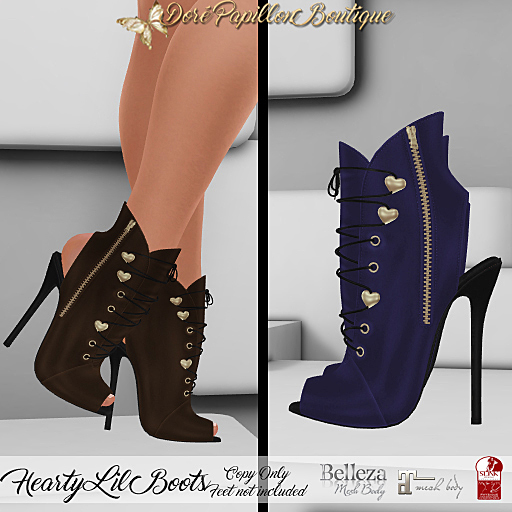 DPB Hearty Lil Boots - Purple * Maitreya, Slink & Belleza*