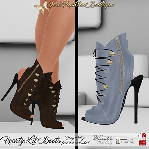 DPB Hearty Lil Boots - Light Blue * Maitreya, Slink & Belleza*