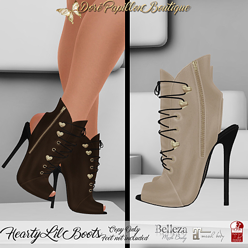 DPB Hearty Lil Boots - Caramel * Maitreya, Slink & Belleza*