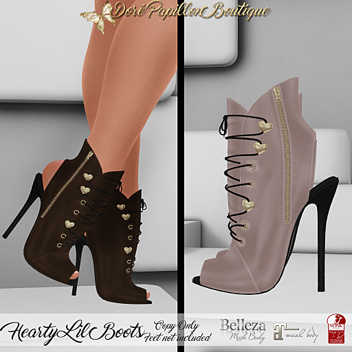 DPB Hearty Lil Boots - Beige * Maitreya, Slink & Belleza*