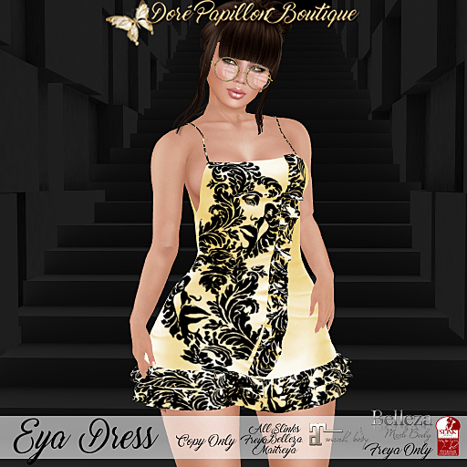 DPB Eya Dress - Fascial Yellow * Maitreya, Slink Hour & Phys & Belleza Freya*