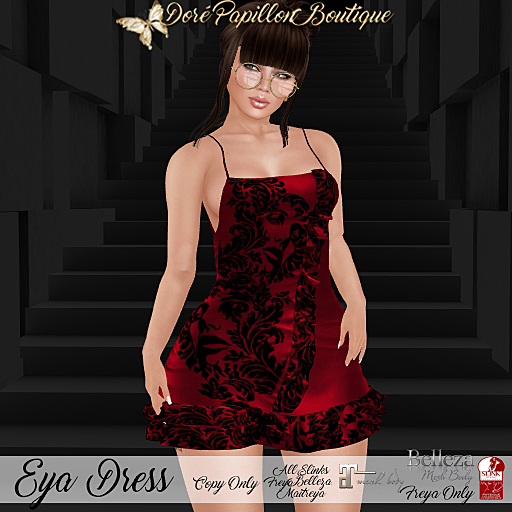 DPB Eya Dress - Fascial Red * Maitreya, Slink Hour & Phys & Belleza Freya*