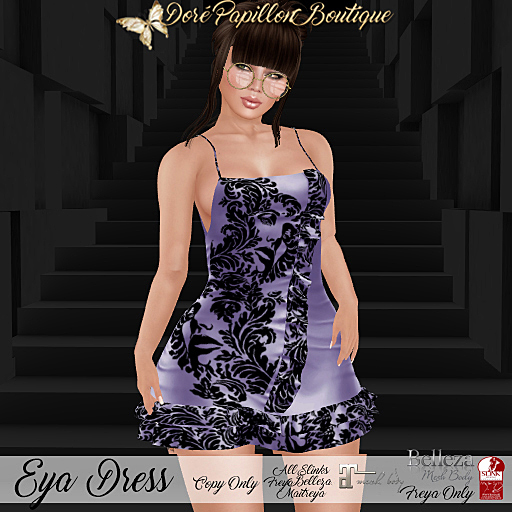 DPB Eya Dress - Fascial Purple * Maitreya, Slink Hour & Phys & Belleza Freya*