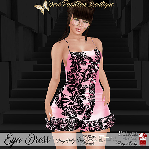 DPB Eya Dress - Fascial Bubblegum * Maitreya, Slink Hour & Phys & Belleza Freya*