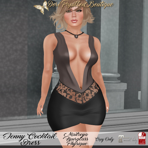 DPB Jenny Cocktail Dress - Taupe * Maitreya, Hourglass, & Physique *