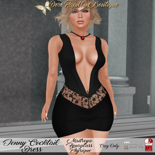 DPB Jenny Cocktail Dress - Charcoal & Black * Maitreya, Hourglass, & Physique *