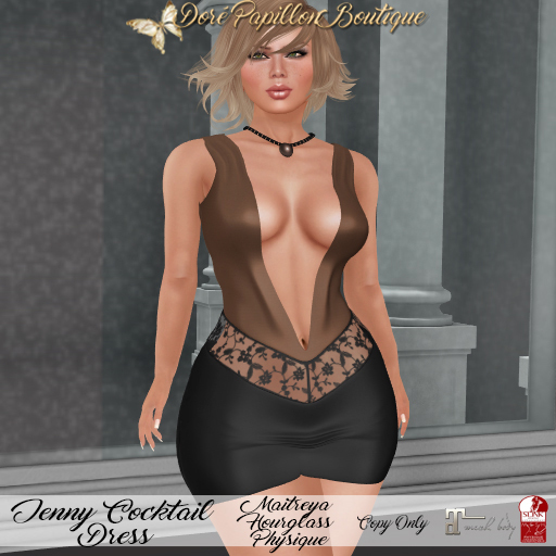 DPB Jenny Cocktail Dress - Brown * Maitreya, Hourglass, & Physique *