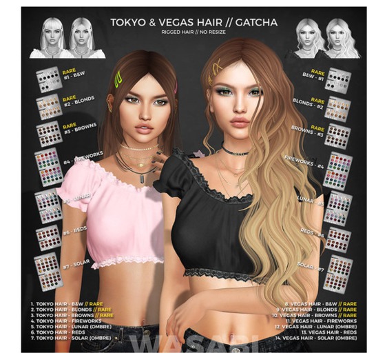 Wasabi // Tokyo Mesh Hair - Reds