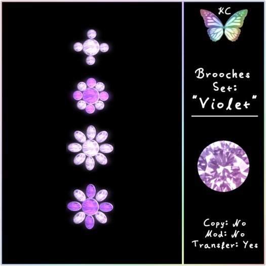 KC Brooches Set: Violet