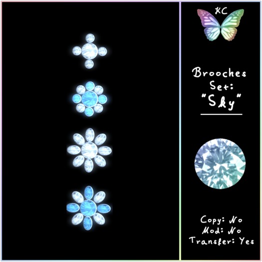 KC Brooches Set: Sky