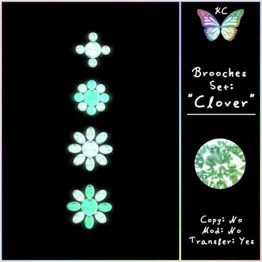 KC Brooches Set: Clover