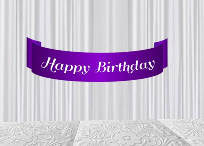 Happy Birthday Purple Banner Texture CMT