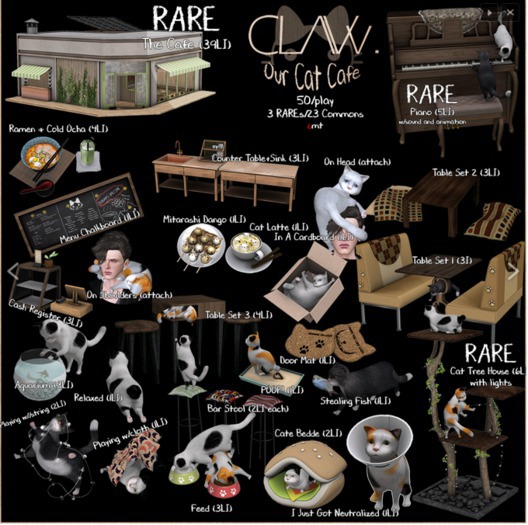 C L A Vv. Cat Cafe - Cat Tree RARE