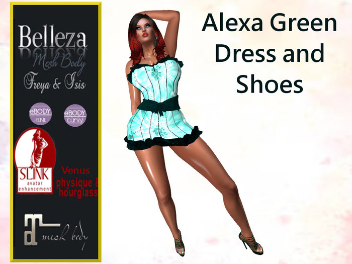 *TA* Alexa Green DRESS and Shoes