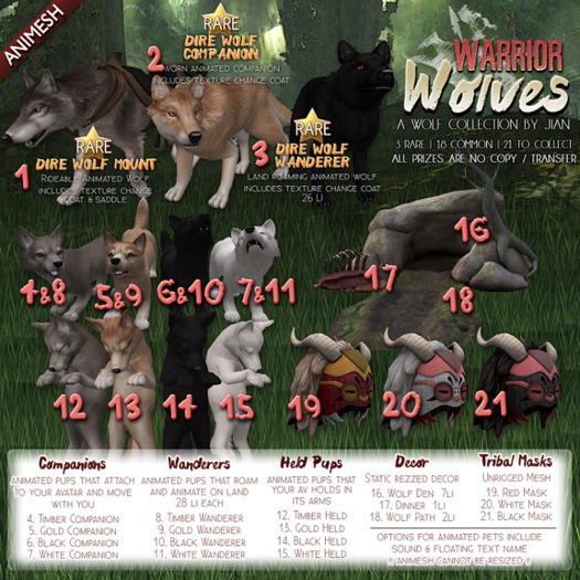 JIAN Warrior Wolves 21. Black Mask BOX