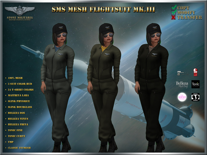 SMS Mesh Flightsuit Mk.III (female) - OD GREEN