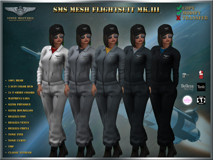 SMS Mesh Flightsuit Mk.III (female) - GRAYSCALE