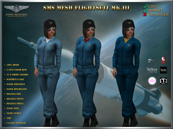 SMS Mesh Flightsuit Mk.III (female) - BLUE