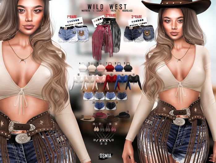 OSMIA - Wild West.Gacha - Denim Shorts - Blue - M - RARE