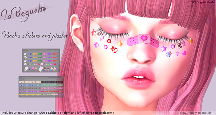 [La Baguette] Peach's stickers and plaster