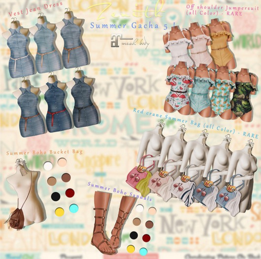 =Zenith=Summer Boho Bucket Bag (Tiffany) -Rigged