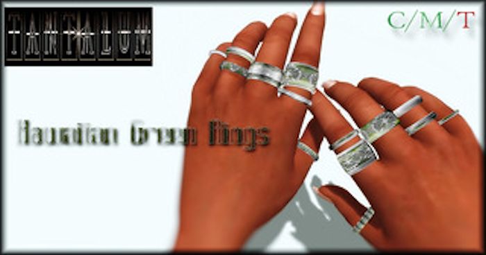 ~Tantalum~Hawaiian Green Metal Rings*.