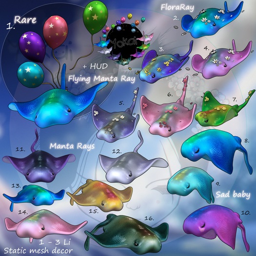 1.Yokai - Manta Rays - Flying Manta Ray RARE