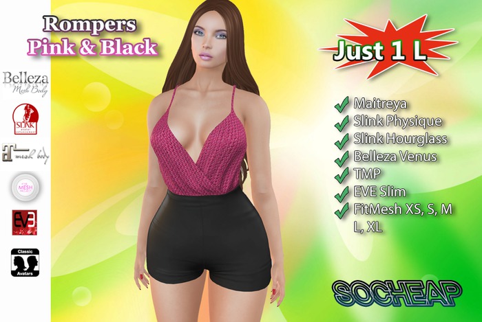 .:$oCheap:. Rompers - Pink & Black