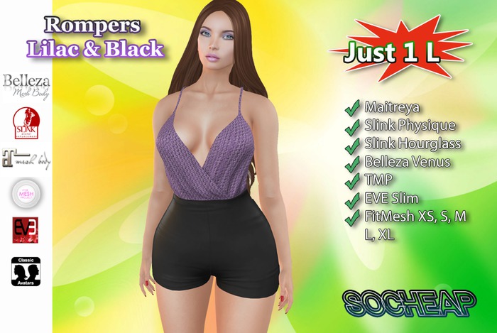 .:$oCheap:. Rompers - Lilac & Black