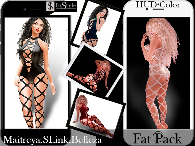 InStyl- Jumpsuit HUD color silk & grid -Fat Pack (Maitreya ,Slink ,Belleza.)