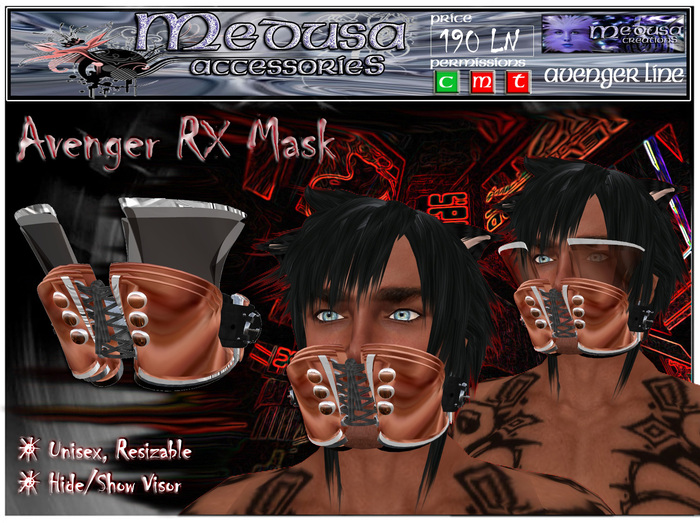 ~ Medusa Accessories ~ Avenger RX Mask (Boxed)