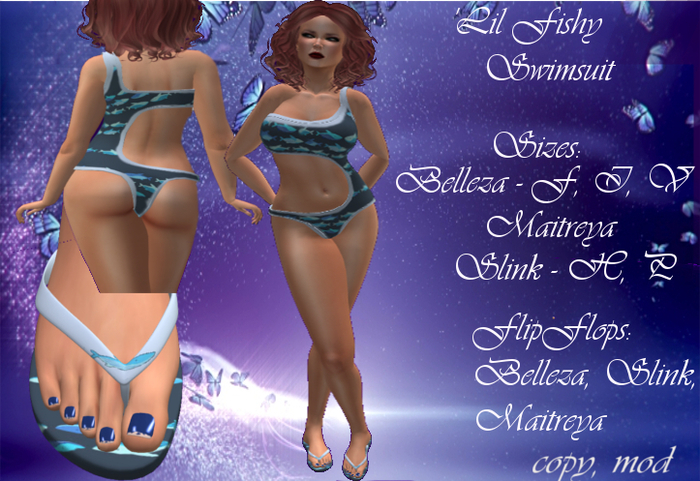 'Lil Fishy Swimsuit & Flip-Flops