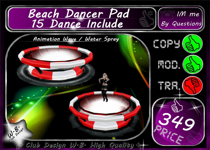 * New *  Beach Dancer Swim Pad * Include 15 Dance ?