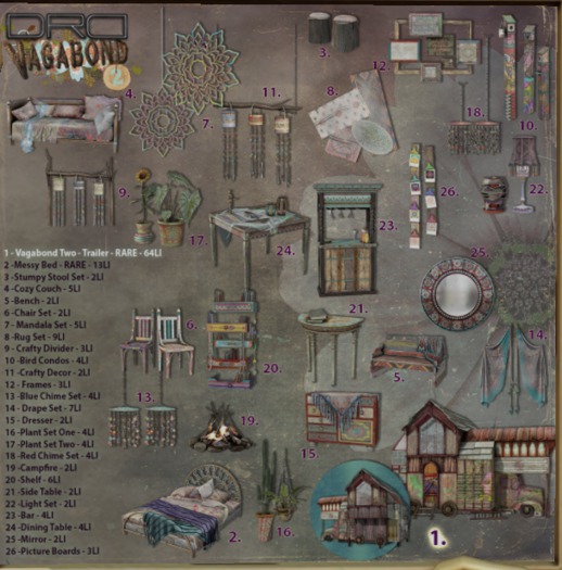 3 -DRD- Vagabond Two - Stumpy Stool Set