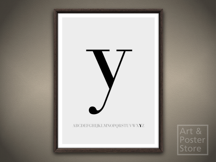 Lower Case Letter y | Typography Poster | Mesh Framed with 6 texture options