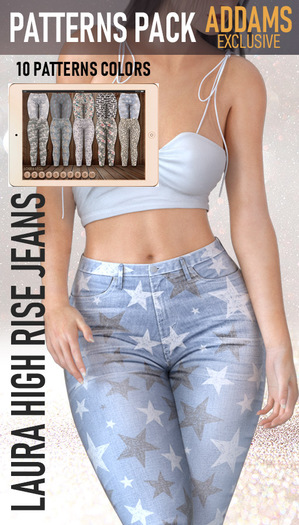 Addams - Laura High Rise Jeans - Exclusive Patterns Pack