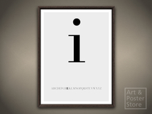 Lower Case Letter i | Typography Poster | Mesh Framed with 6 texture options