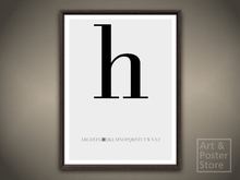 Lower Case Letter h | Typography Poster | Mesh Framed with 6 texture options