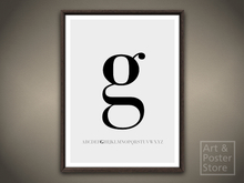 Lower Case Letter g | Typography Poster | Mesh Framed with 6 texture options