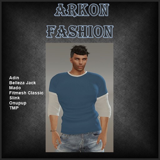 Men's Long Sleeve Shirt W blue