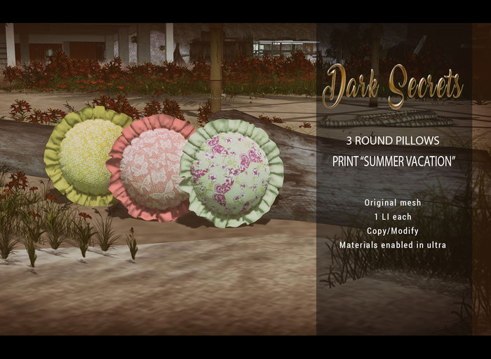 Dark Secrets - Round Pillow - Summer Vacation