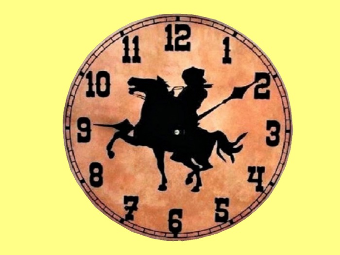 WESTERN WALL ART DECOR Warrior Clock Vintage-non working- Hanging Country Home Design 3D DECAL on 1 transparent prim cop