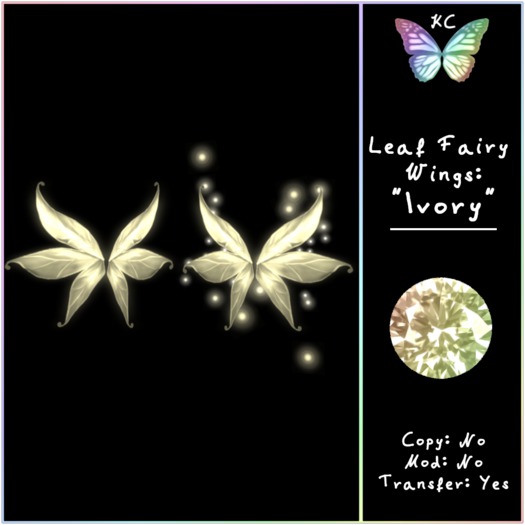 KC Leaf Fairy Wings: Ivory