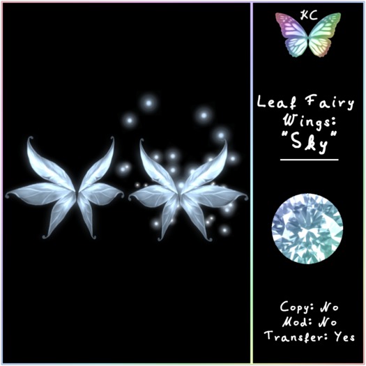 KC Leaf Fairy Wings: Sky