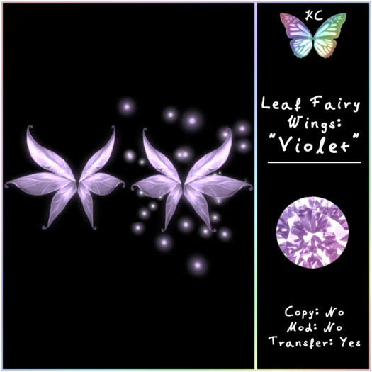 KC Leaf Fairy Wings: Violet