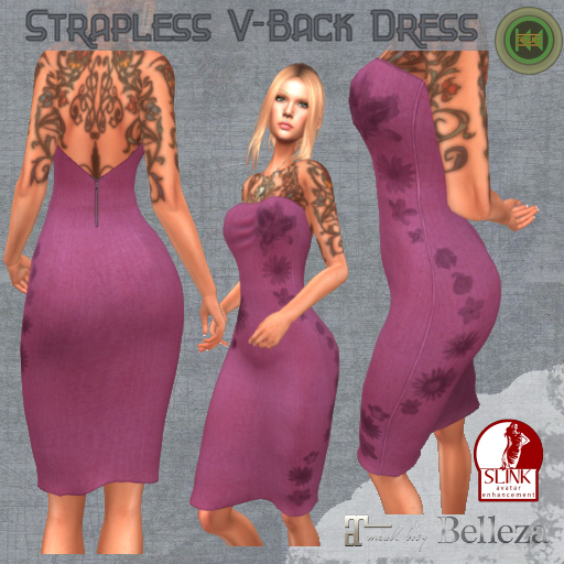 RWD - Strapless V-Back Dress - Pink